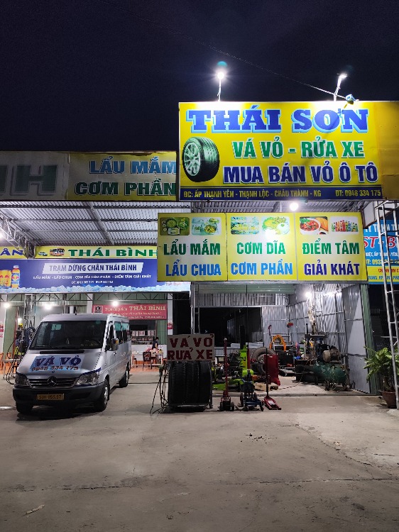 Vá vỏ lưu động Rạch giá 24/24 & rữa xe - mua bán vỏ Thái Sơn