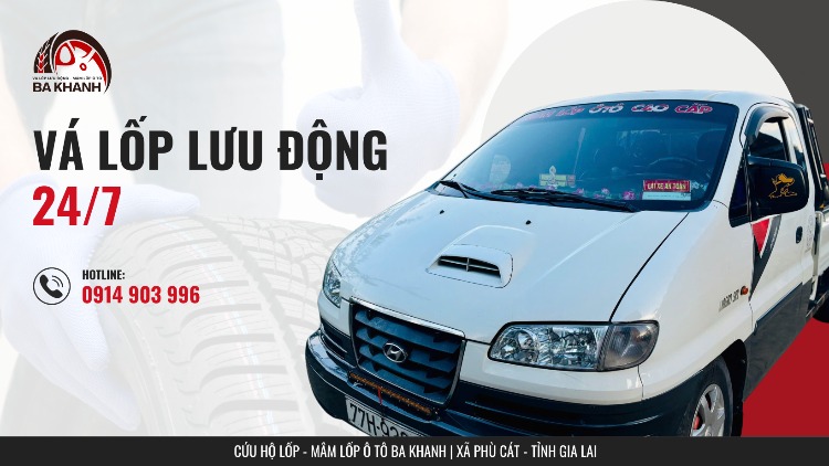 Vá Lốp Lưu Động Phù Cát Gia Lai - Mâm Lốp Ô Tô Ba Khanh